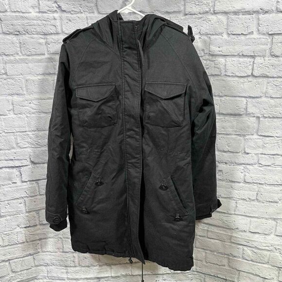 Aritzia Community Warmest Parka Goose Down Black Long‎ Coat Size Medium - Picture 1 of 10